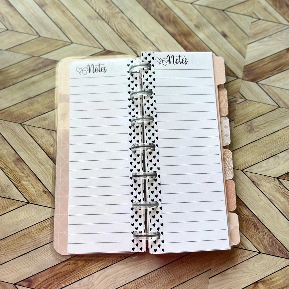 Happy planner skinny mini size undated Rose gold leaves